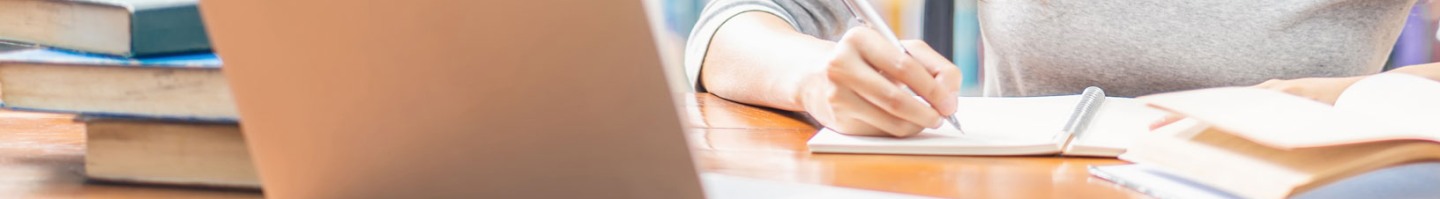 Student studying with laptop