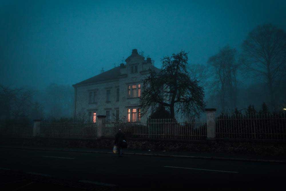 House at dusk